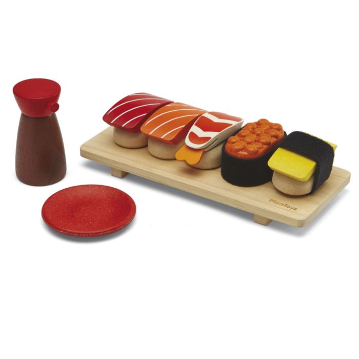 Set gioco in legno vassoio con sushi di PlanToys - Famideal