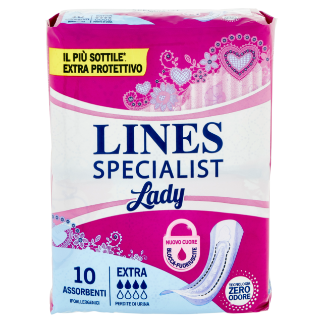 Assorbenti Incontinenza Lines Specialist Lady Extra - Pacco 10 pezzi