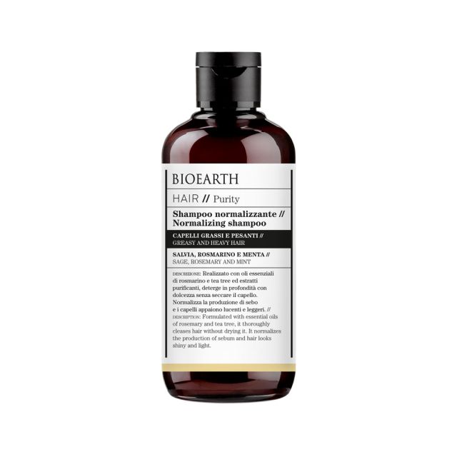 Shampoo Normalizzante Bioearth Hair 2.0 capelli grassi e pesanti - flacone da 250ml