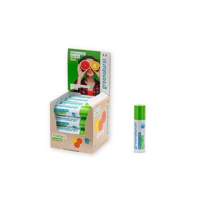 Biobalsamo labbra vitamina E Aloe Greenatural - stick da 5ml