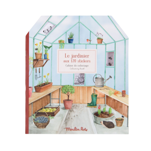 Quaderno da colorare con 120 stickers Le Jardin Moulin Roty Le Jardinier