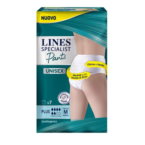Pannoloni Lines Specialist Pants Unisex Plus taglia M - Pacco da 7 pezzi