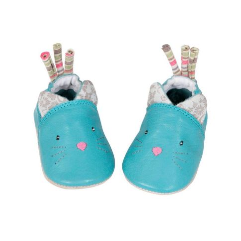 Baby Slippers in morbida pelle Moulin Roty 0/6 mesi Gattino Les Pachats