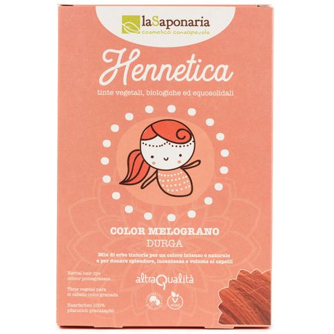 Tinta vegetale capelli linea Hennetica La Saponaria Melograno Durga - formato 100gr